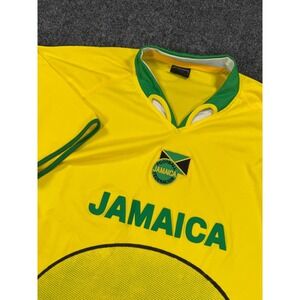 Jamaica Football Federation Soccer Jersey Drako Yellow Green Adult Large 22x30.5